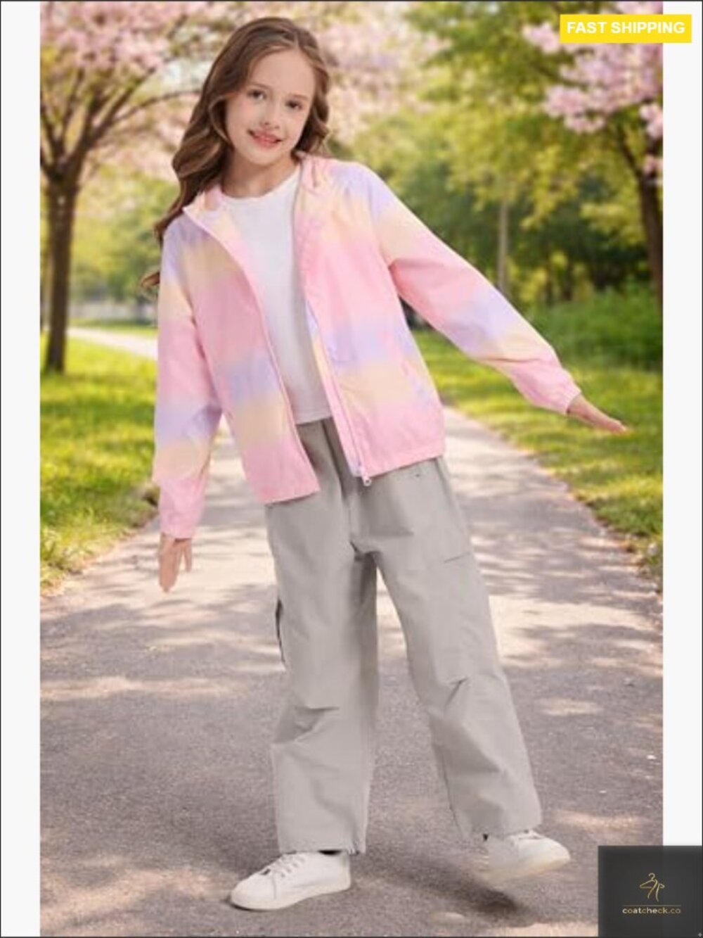 Kids Lightweight Hooded Rain Jacket Waterproof Windbreaker Outdoor Play School - Picture 3 of 7